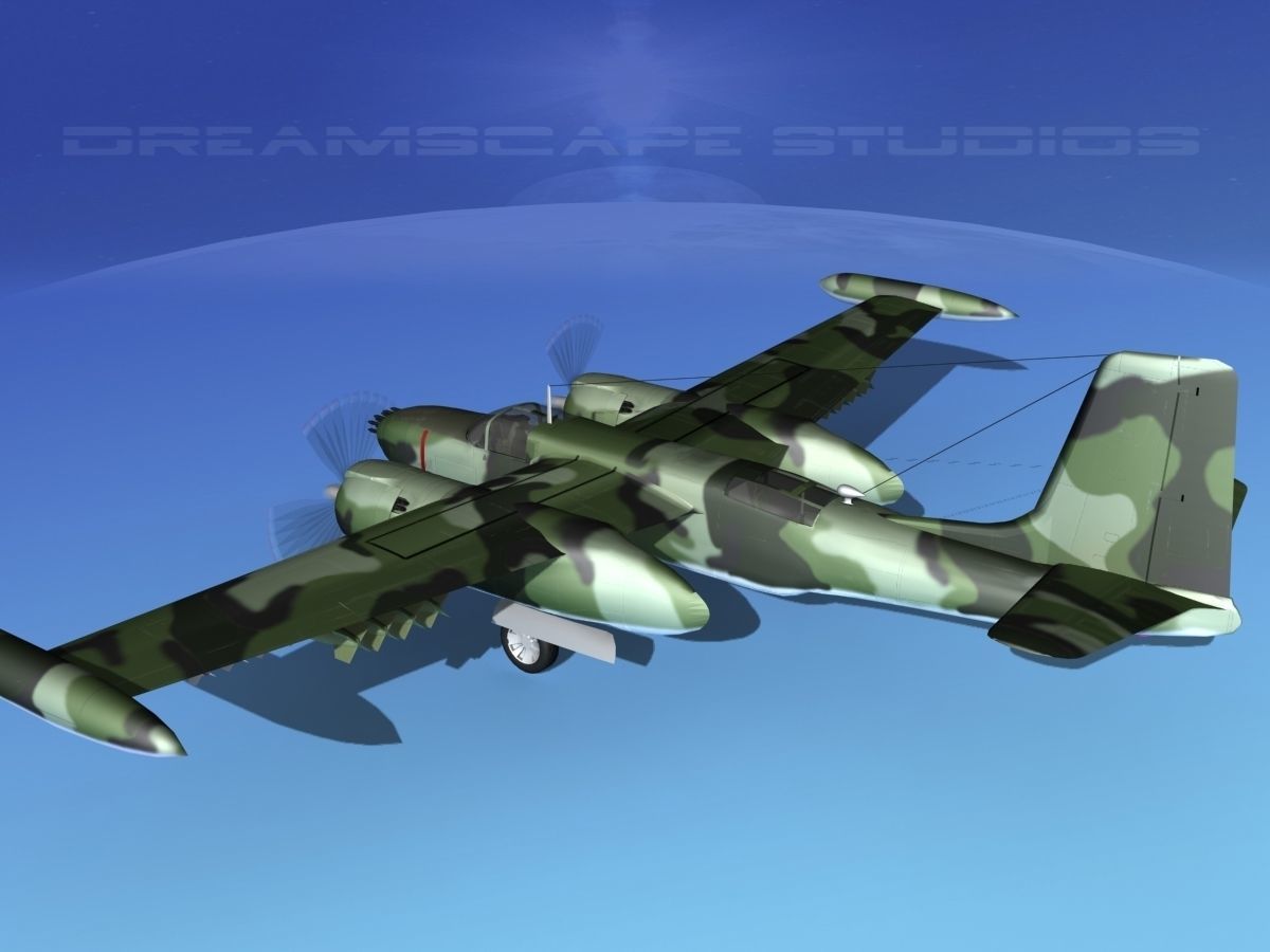 Douglas A-26K Invader COIN 3D model_9