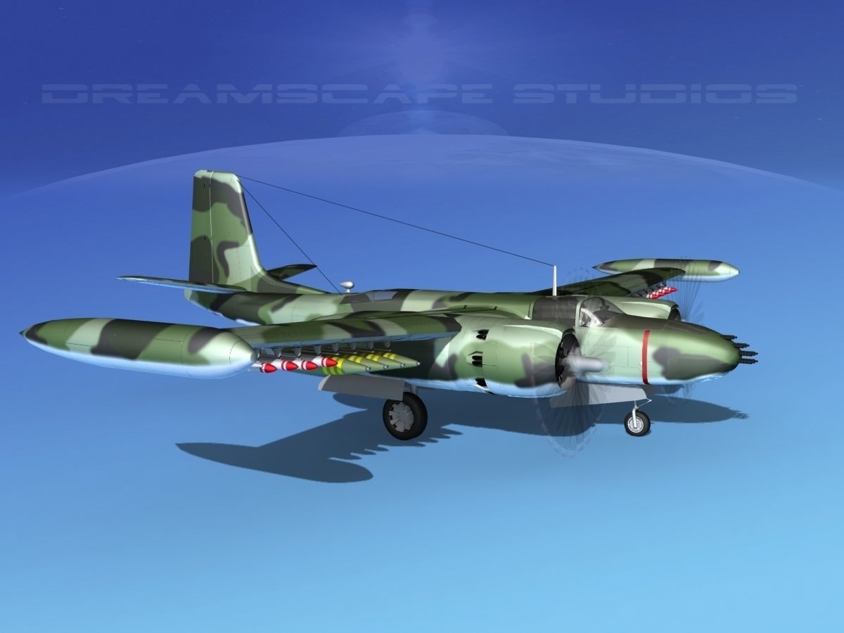 Douglas A-26K Invader COIN 3D model_4