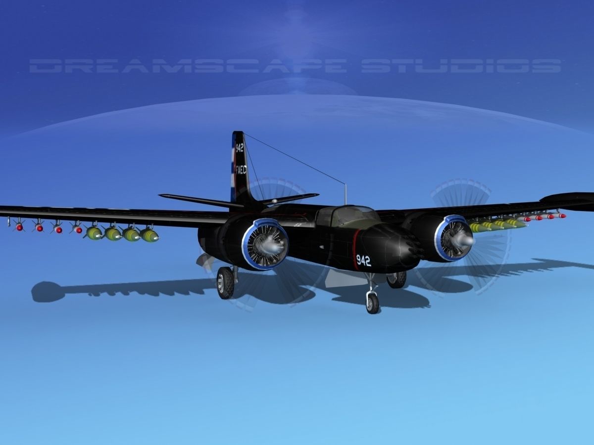 Douglas A-26K Invader Anti Cuba 3D model_2