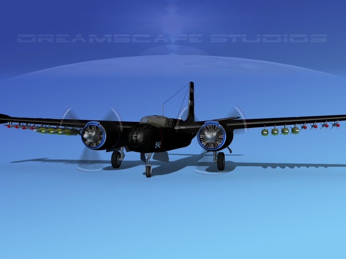 Douglas A-26K Invader Anti Cuba 3D model_1
