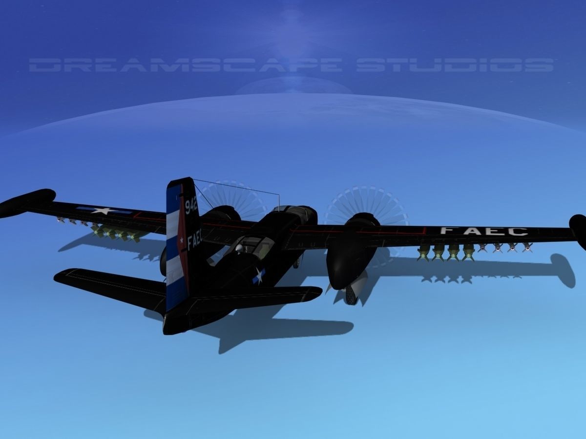 Douglas A-26K Invader Anti Cuba 3D model_6