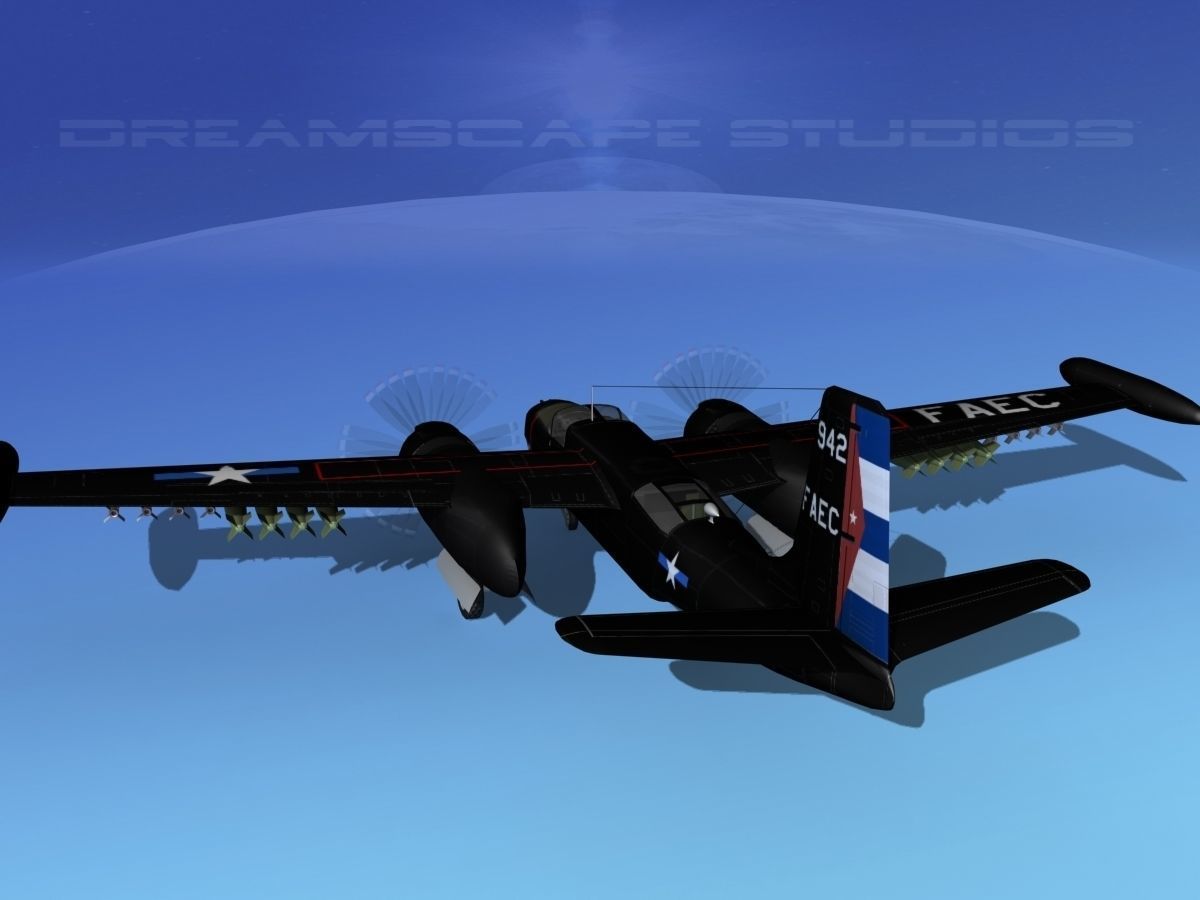 Douglas A-26K Invader Anti Cuba 3D model_7