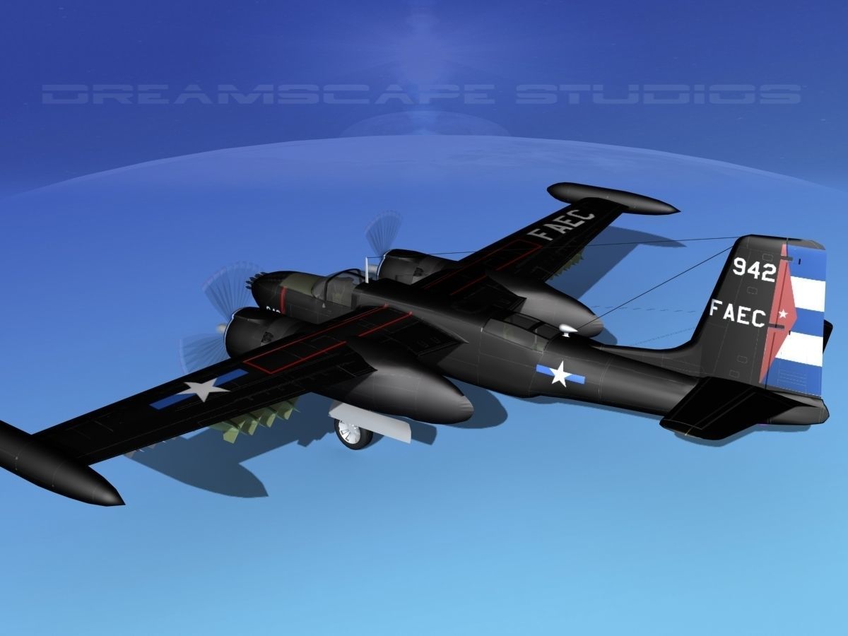 Douglas A-26K Invader Anti Cuba 3D model_8