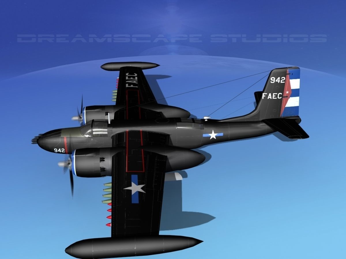 Douglas A-26K Invader Anti Cuba 3D model_9