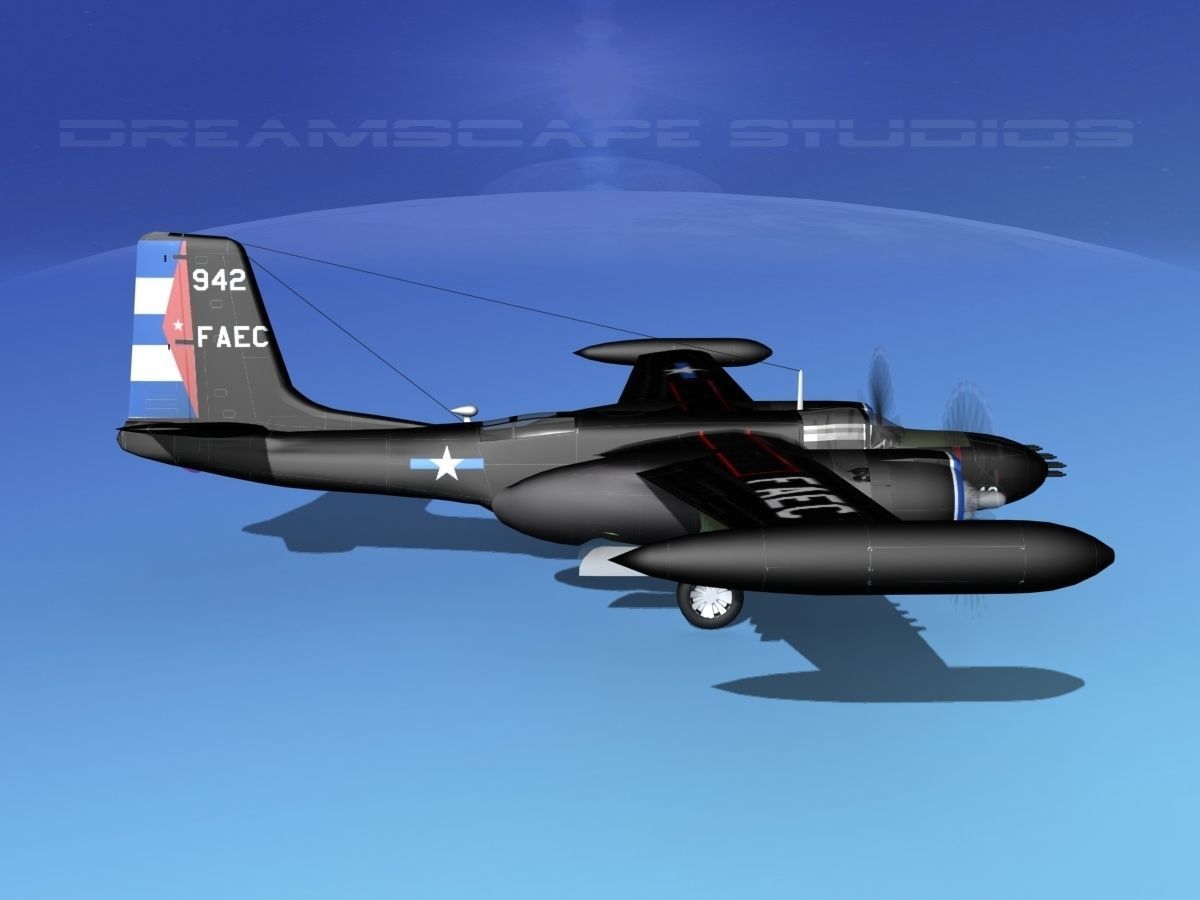 Douglas A-26K Invader Anti Cuba 3D model_4