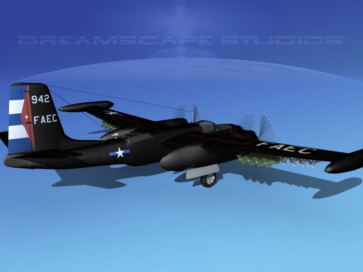 Douglas A-26K Invader Anti Cuba 3D model_5