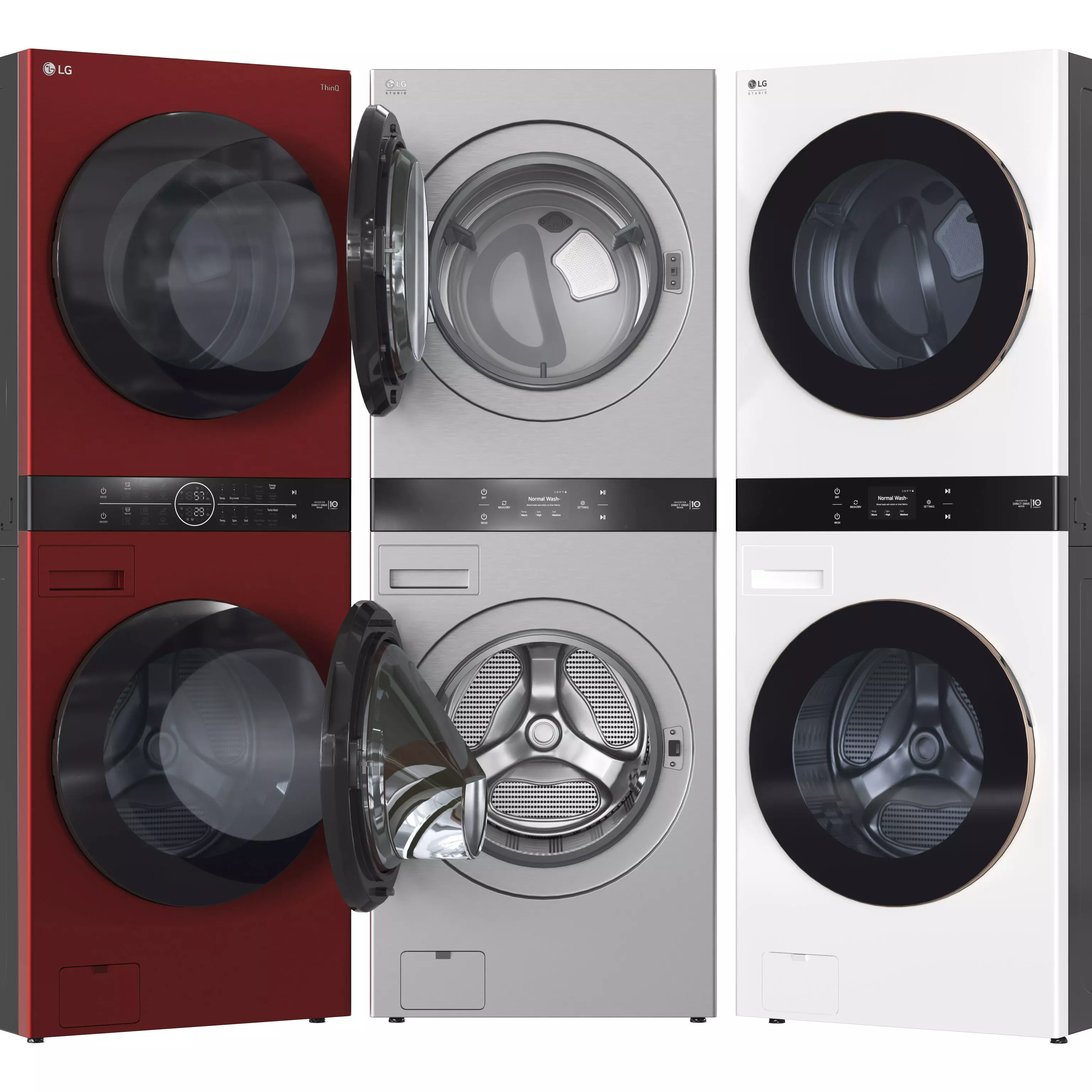 LG Washer and Dryer Set 07 WKGX201HRA SWWE50N3 SWWE50W4 3D model