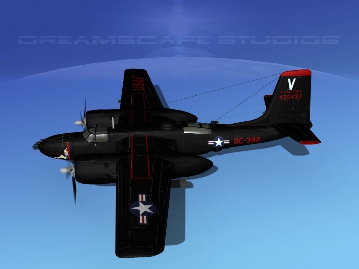 Douglas B-26B Invader V02 USAF 3D model_9