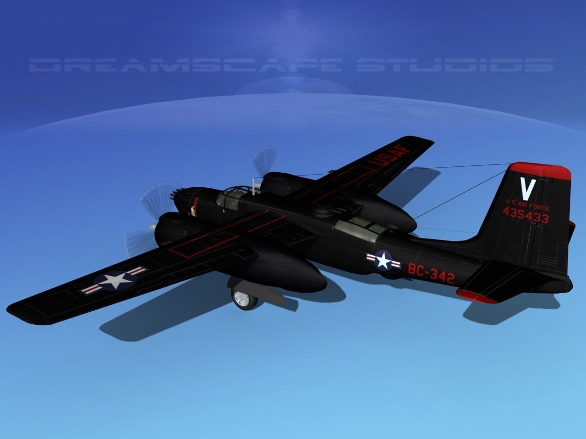 Douglas B-26B Invader V02 USAF 3D model_8