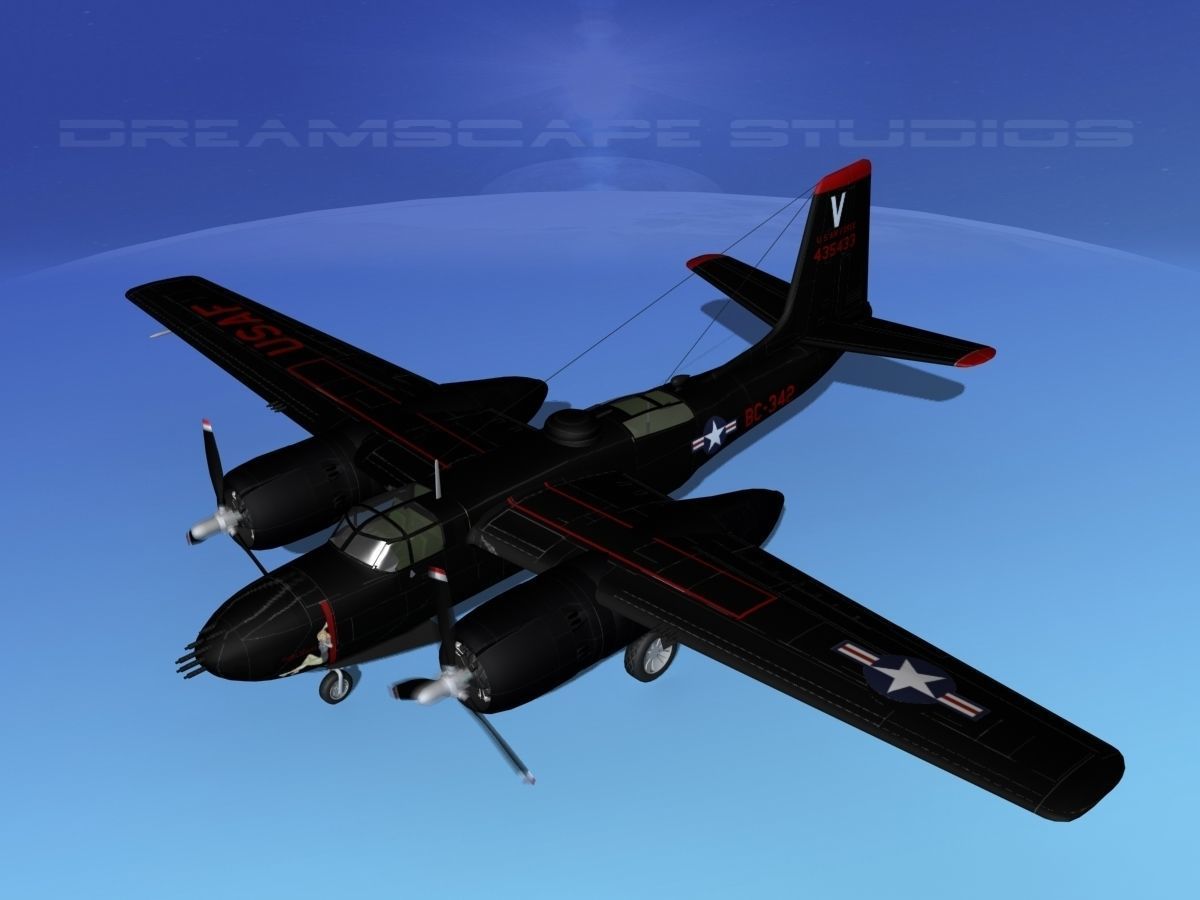 Douglas B-26B Invader V02 USAF 3D model_10