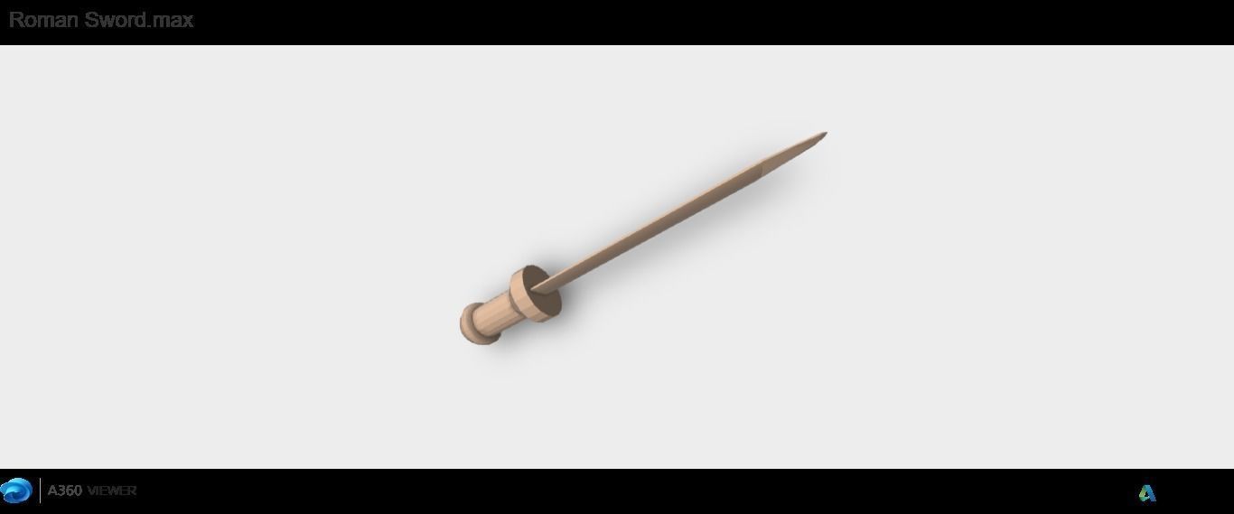 Simple Roman Sword  Low-poly 3D model_3