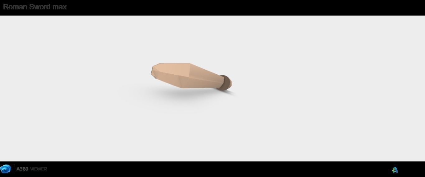 Simple Roman Sword  Low-poly 3D model_2
