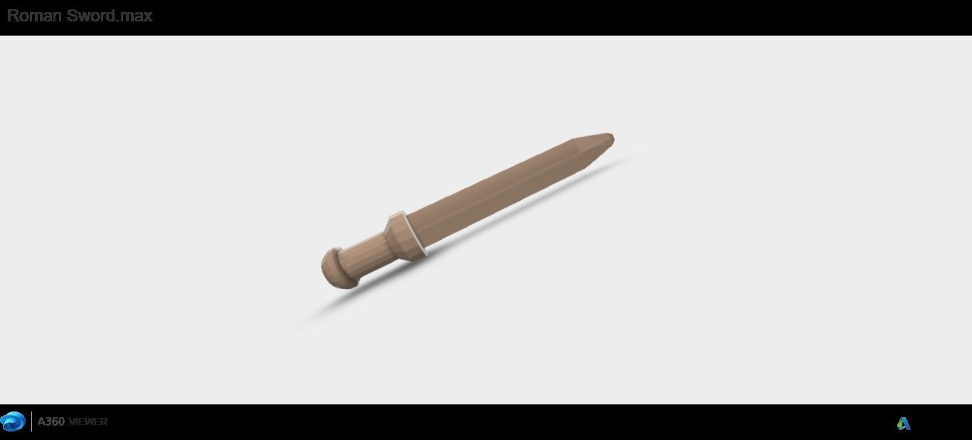 Simple Roman Sword  Low-poly 3D model_1