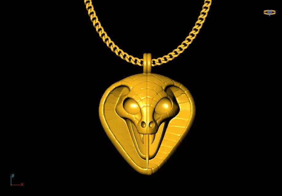 Snake head pendant charms - one inch pendant 3D print model