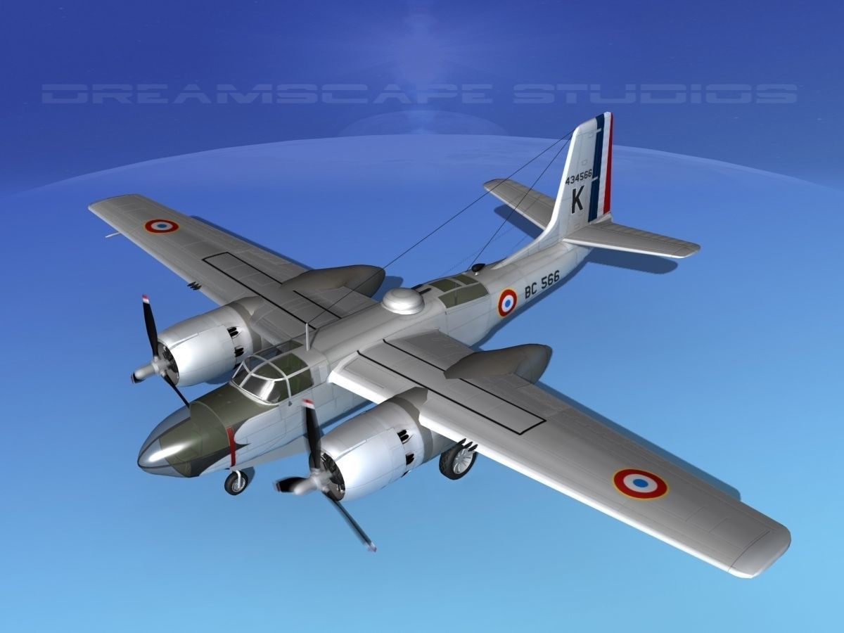 Douglas B-26B Invader France 3D model_10