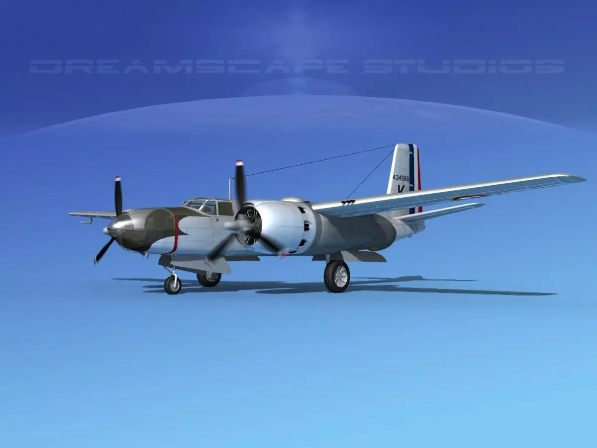Douglas B-26B Invader France 3D model_0