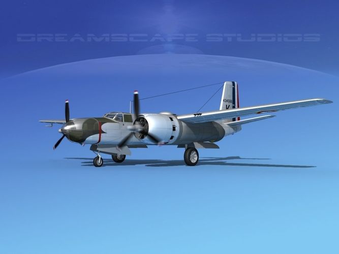 Douglas B-26B Invader France 3D model