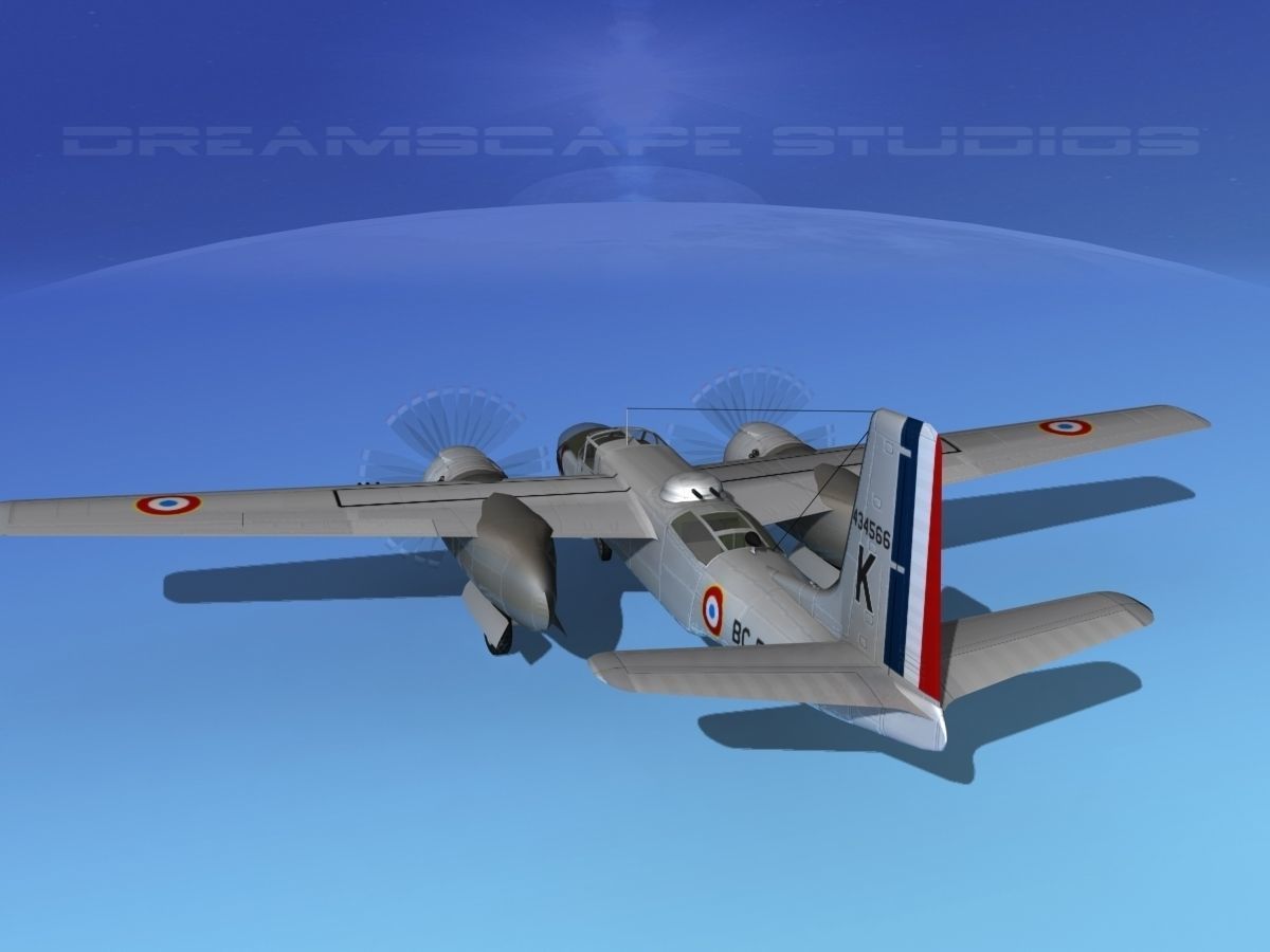 Douglas B-26B Invader France 3D model_7