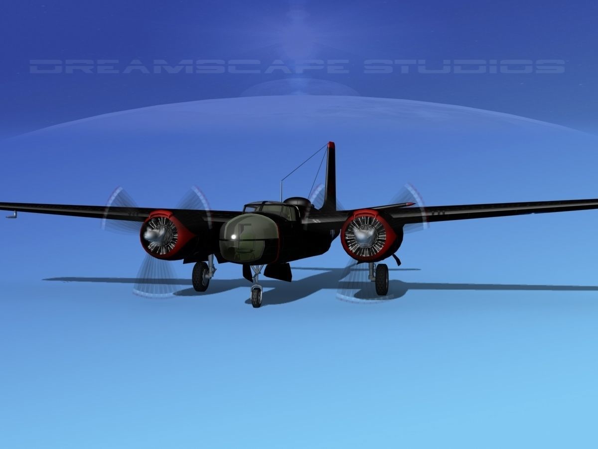 Douglas B-26C Invader V01 USAF Korea 3D model_1