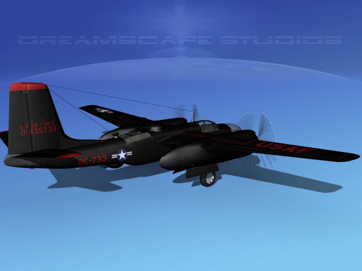 Douglas B-26C Invader V01 USAF Korea 3D model_5