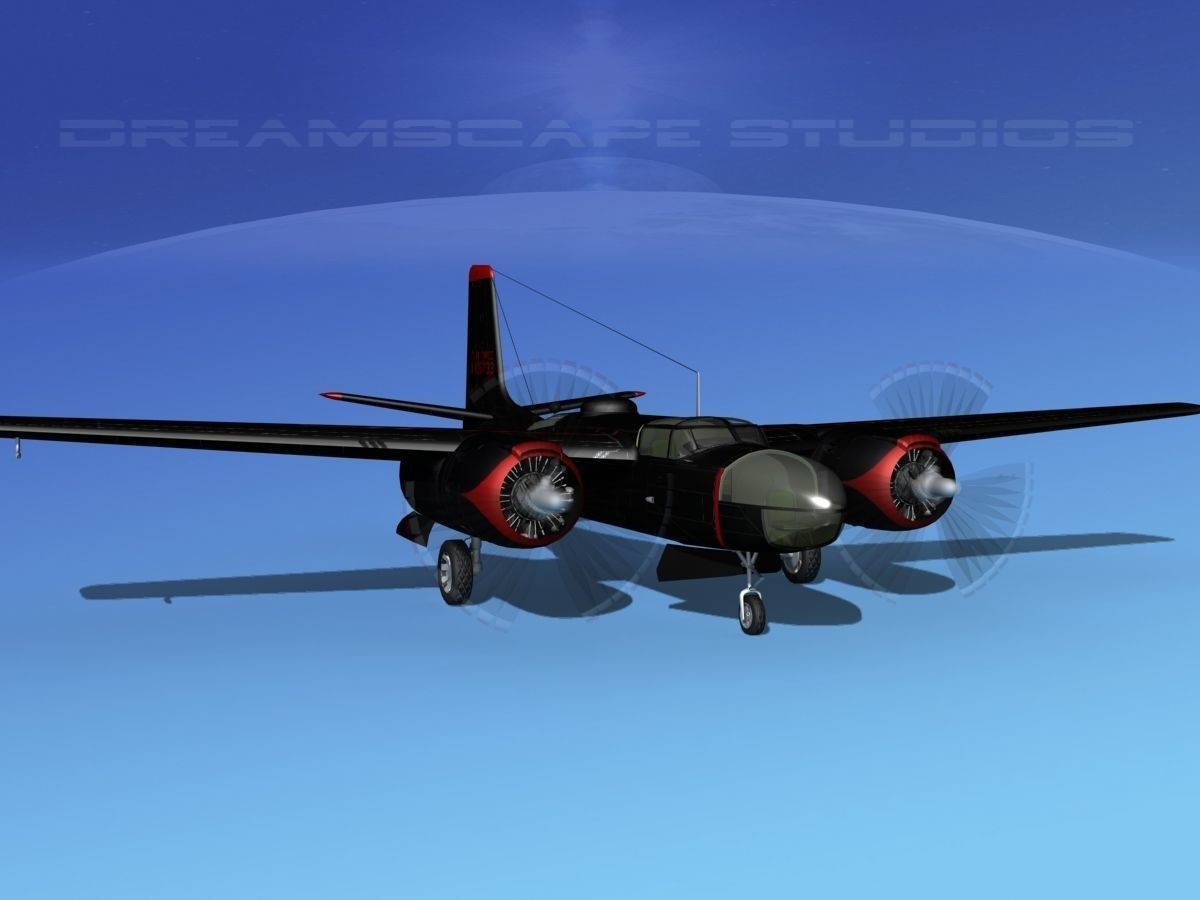 Douglas B-26C Invader V01 USAF Korea 3D model_2