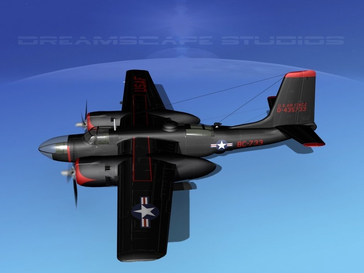Douglas B-26C Invader V01 USAF Korea 3D model_9