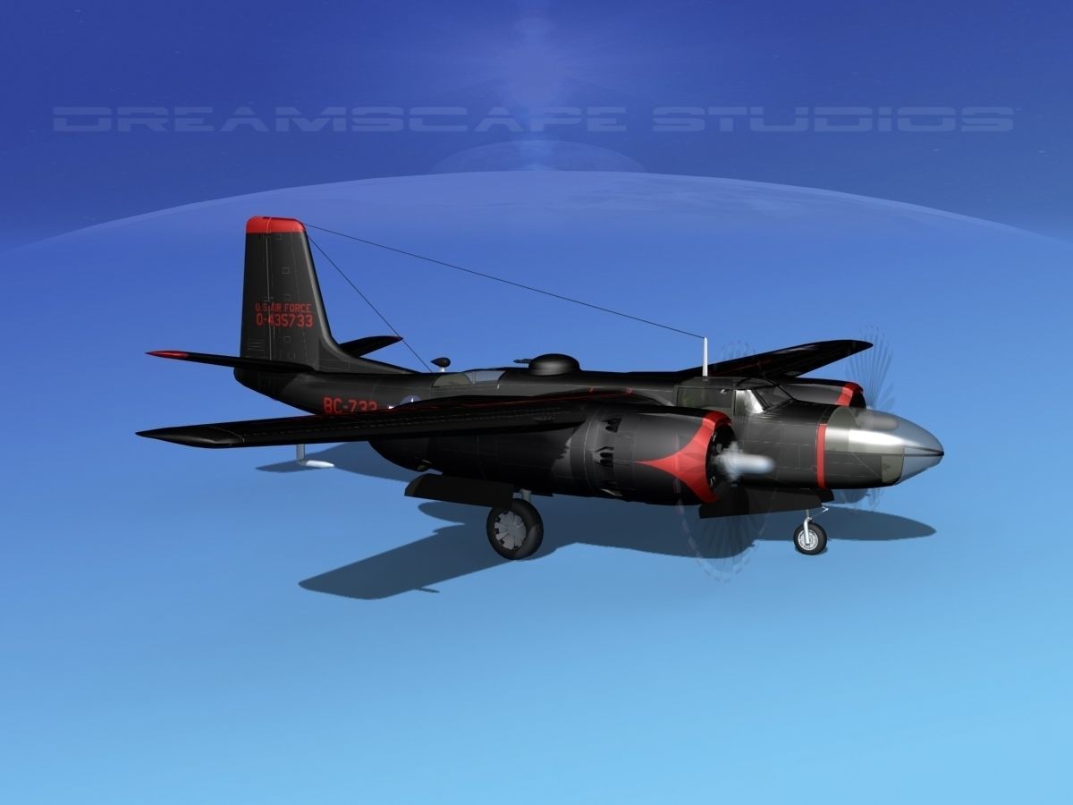 Douglas B-26C Invader V01 USAF Korea 3D model_3