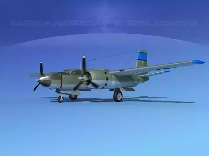 Douglas B-26C Invader V02 USAF Korea 3D model