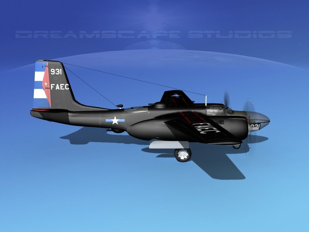 Douglas B-26C Invader Anti Cuba 3D model_4