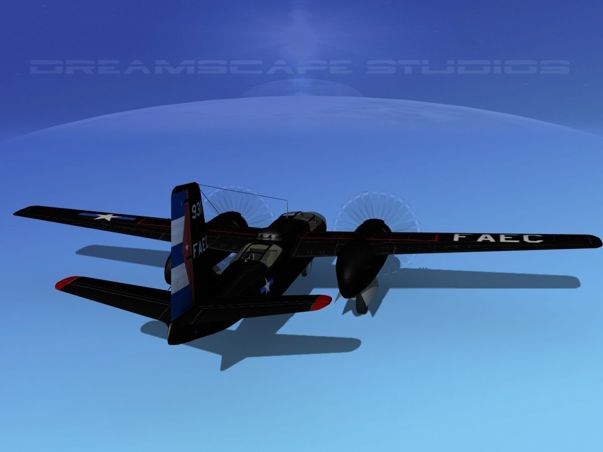 Douglas B-26C Invader Anti Cuba 3D model_6