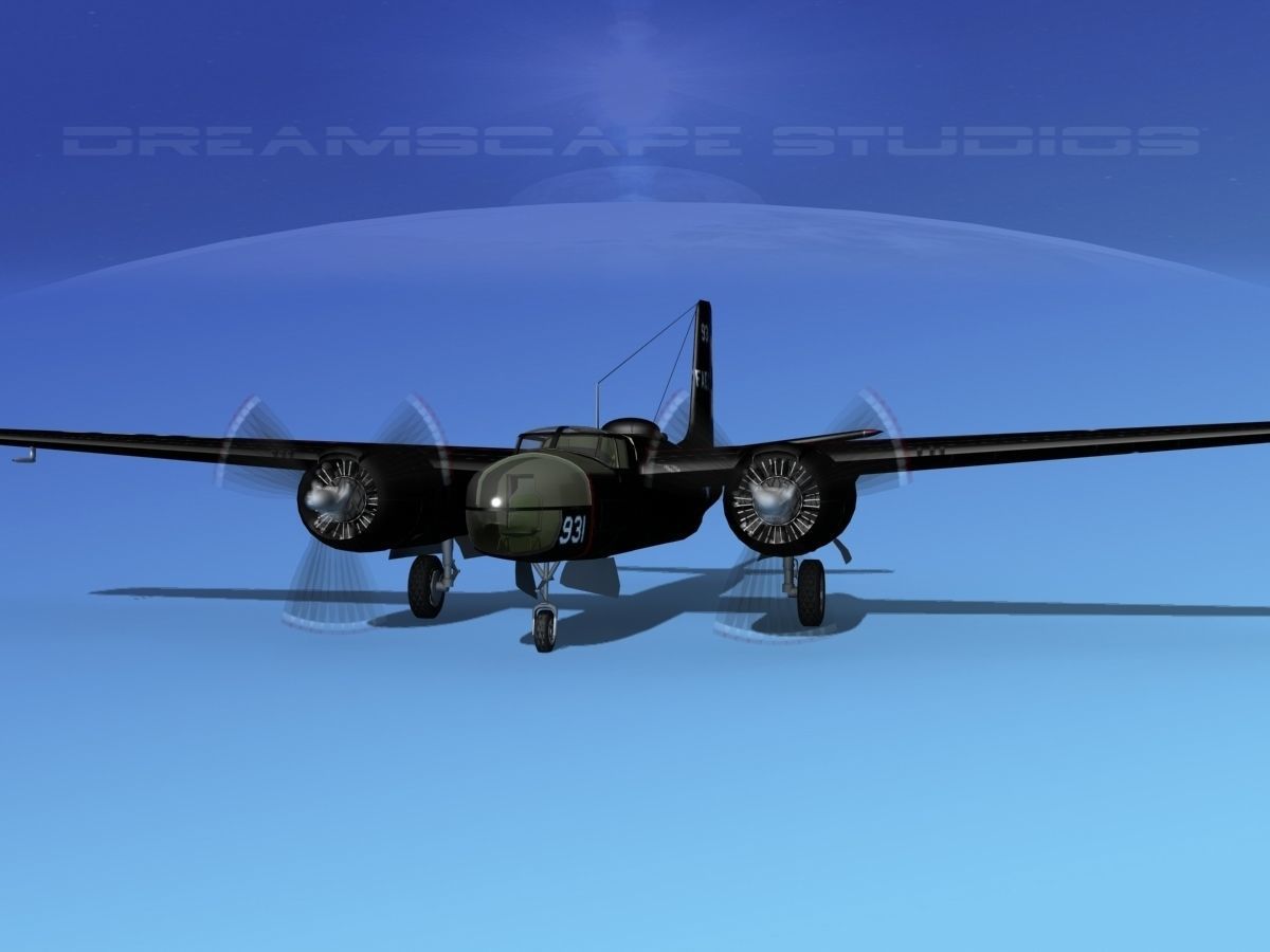 Douglas B-26C Invader Anti Cuba 3D model_2