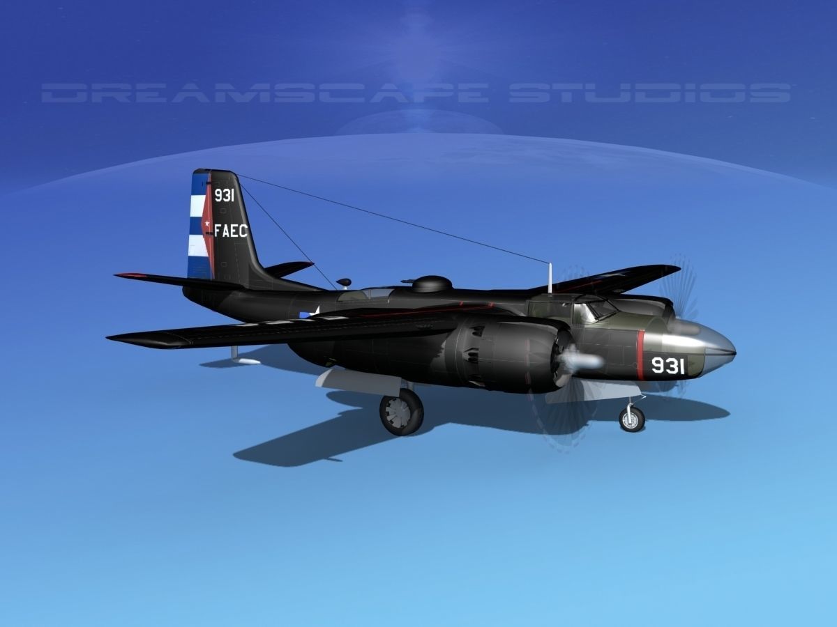Douglas B-26C Invader Anti Cuba 3D model_3