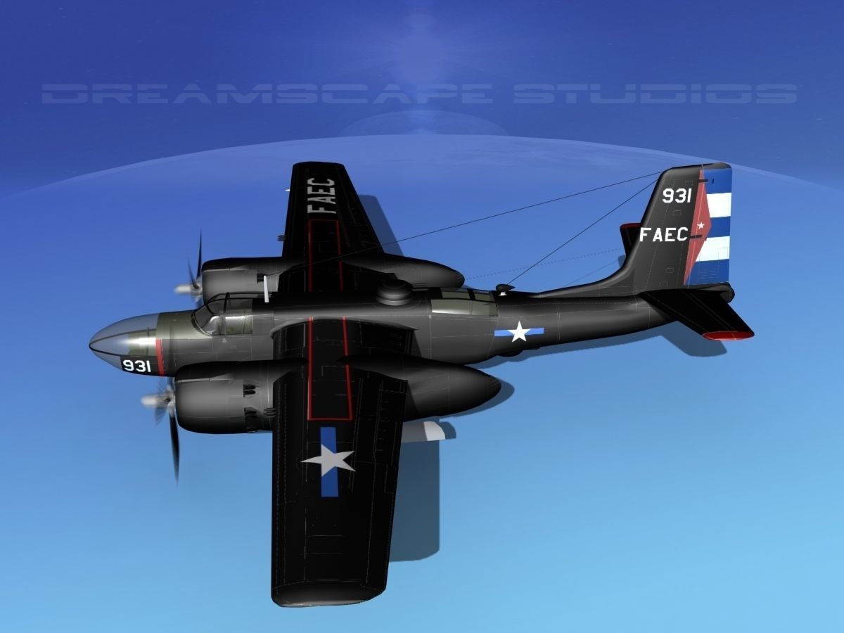 Douglas B-26C Invader Anti Cuba 3D model_9