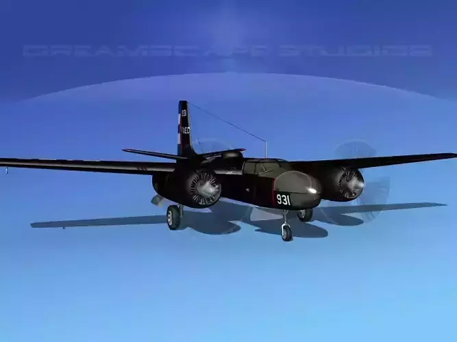 Douglas B-26C Invader Anti Cuba 3D model