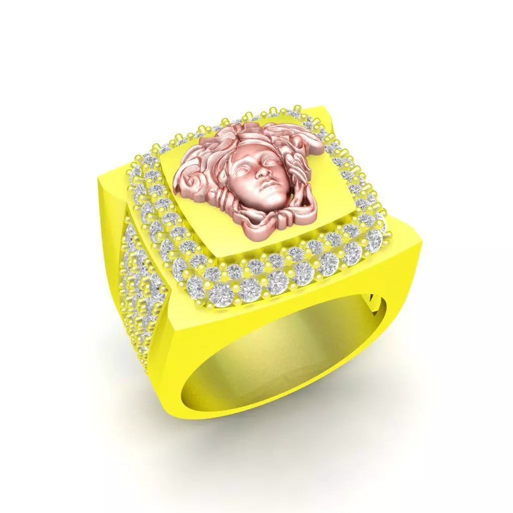 Luxury Medusa Head Diamond Ring for Men 94a 3D print model