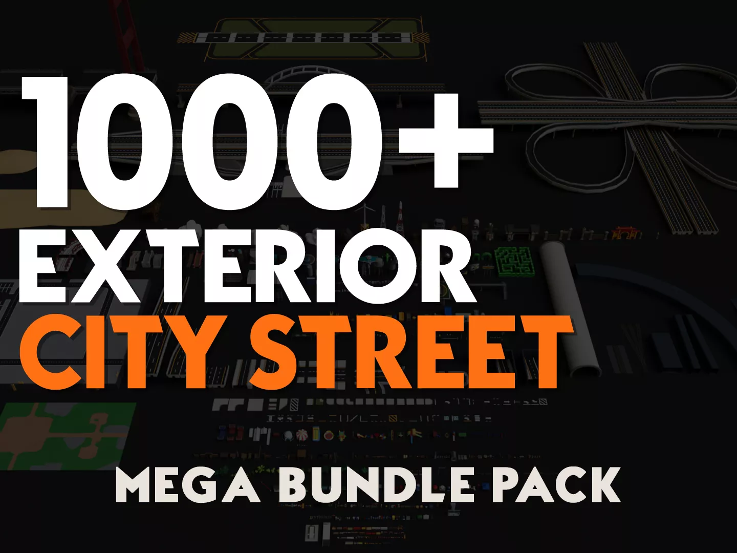 Realistic Exterior City Street Props Mega Pack Collection 3D model