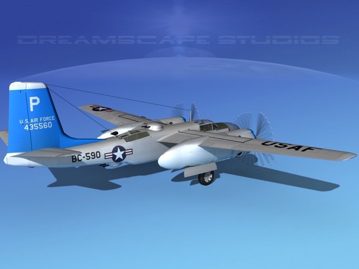 Douglas B-26C Invader V08 USAF 3D model_4