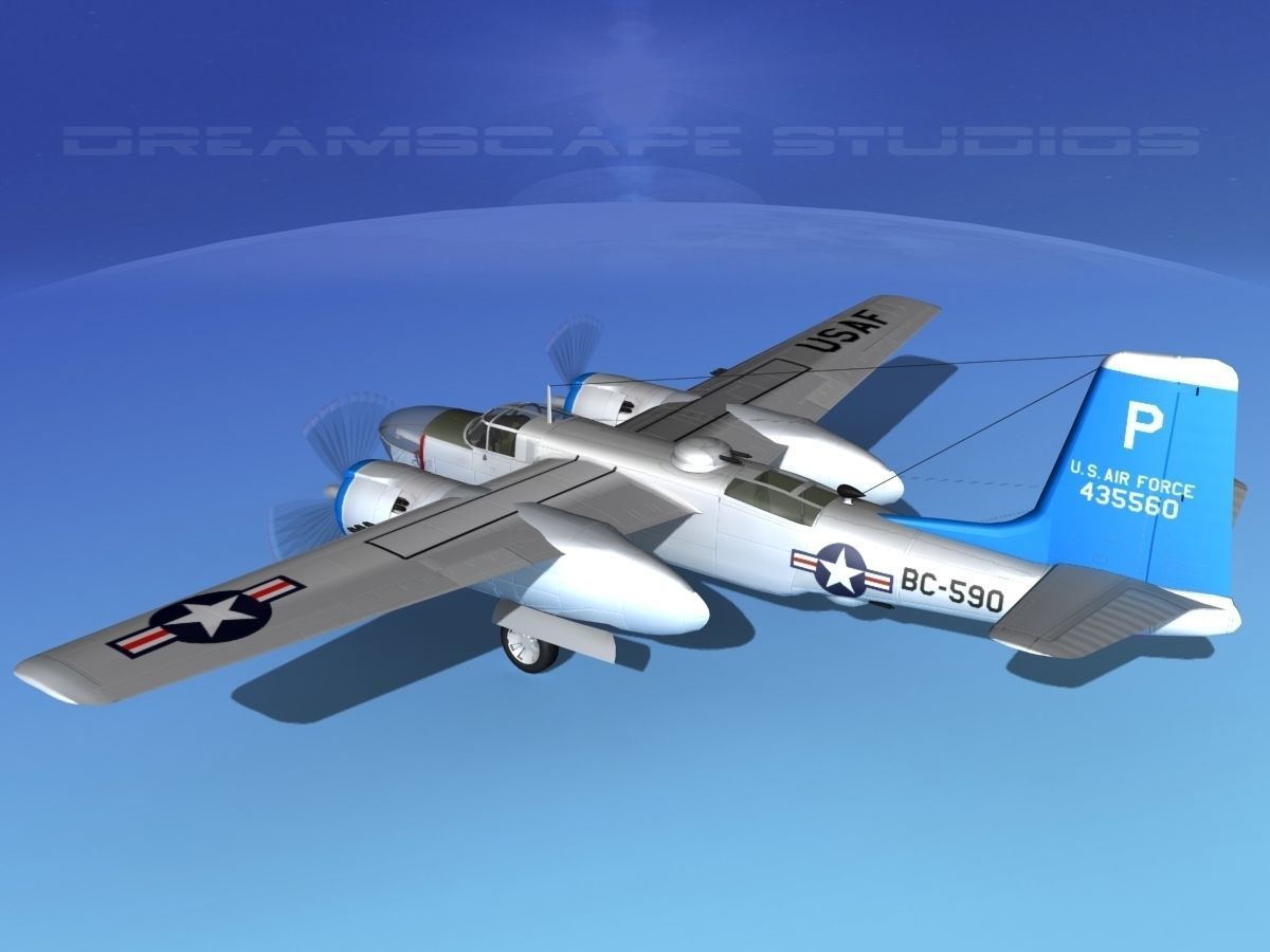 Douglas B-26C Invader V08 USAF 3D model_8