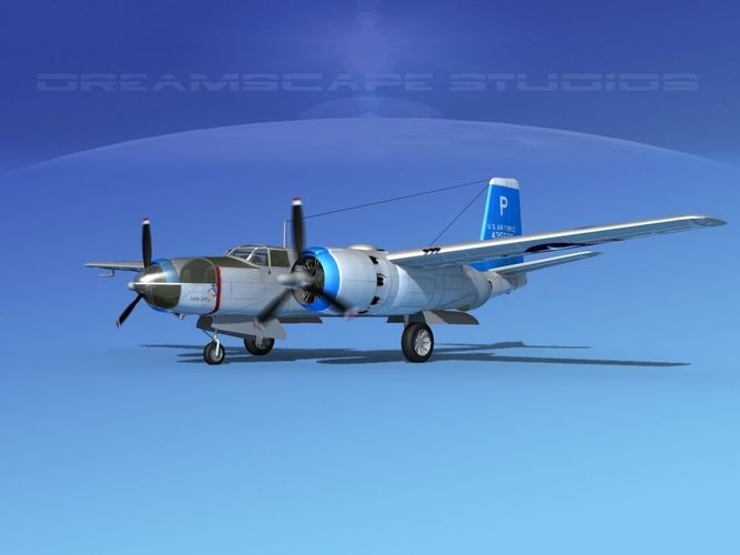 Douglas B-26C Invader V08 USAF 3D model