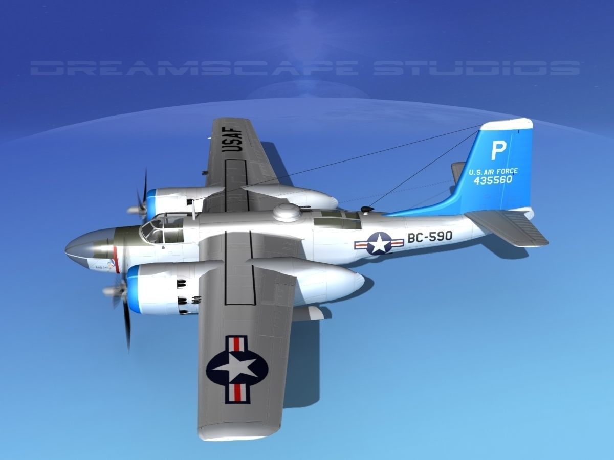 Douglas B-26C Invader V08 USAF 3D model_9