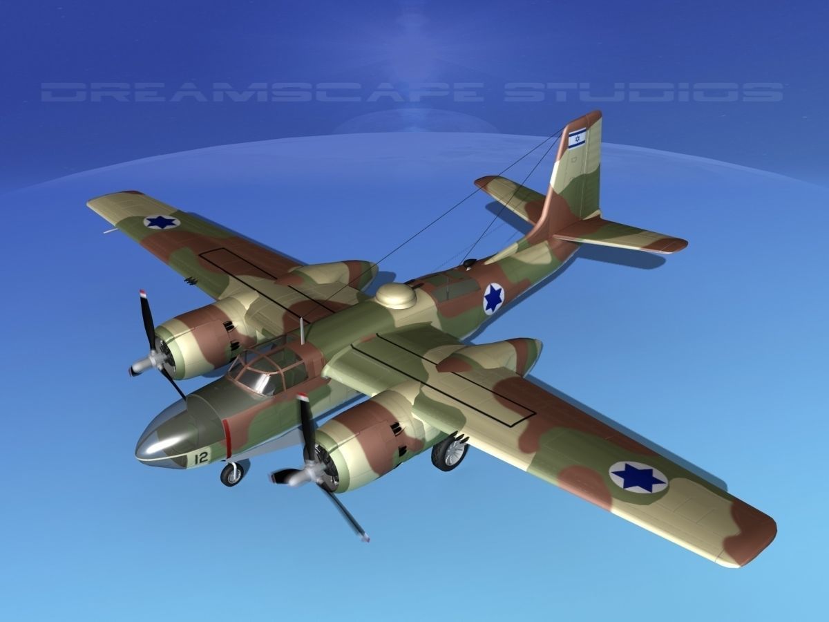 Douglas B-26C Invader IADF 3D model_10