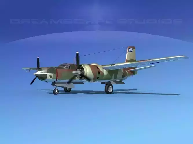 Douglas B-26C Invader IADF 3D model
