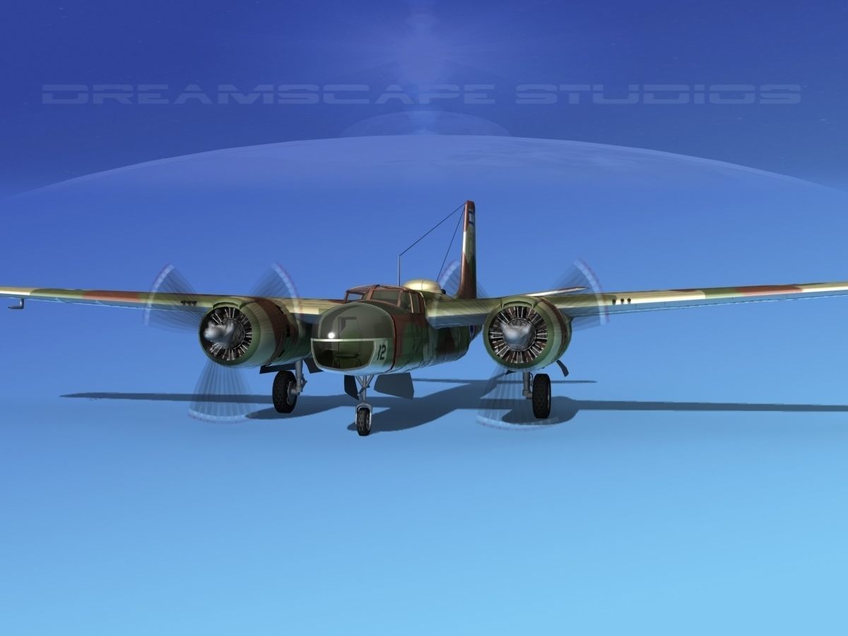 Douglas B-26C Invader IADF 3D model_1