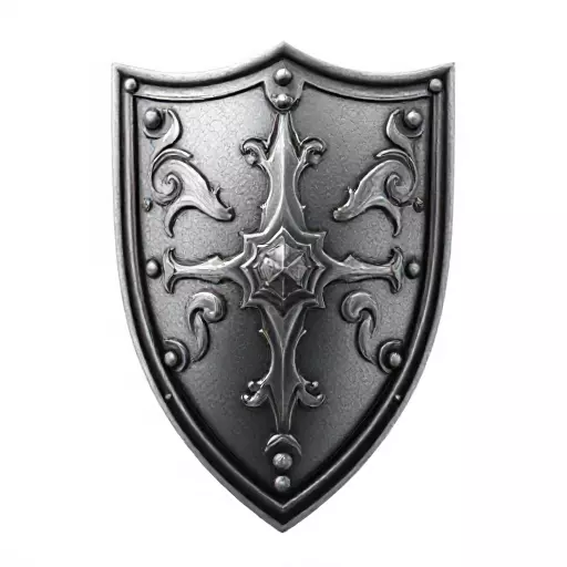 Ancient Iron Shield Low-poly 3D model