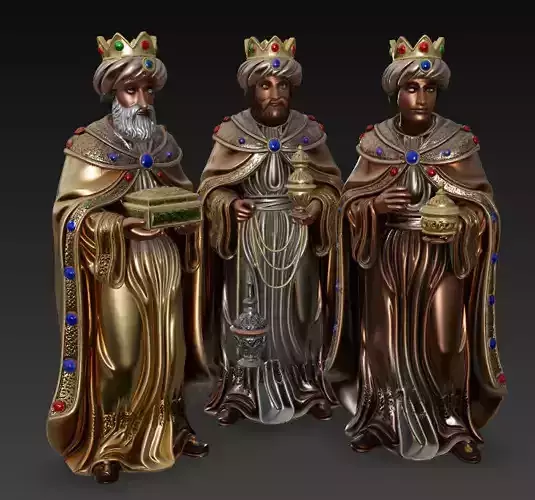 Pack Set 3 Reyes Magos para Portal de Belen PARA IMPRIMIR EN 3D