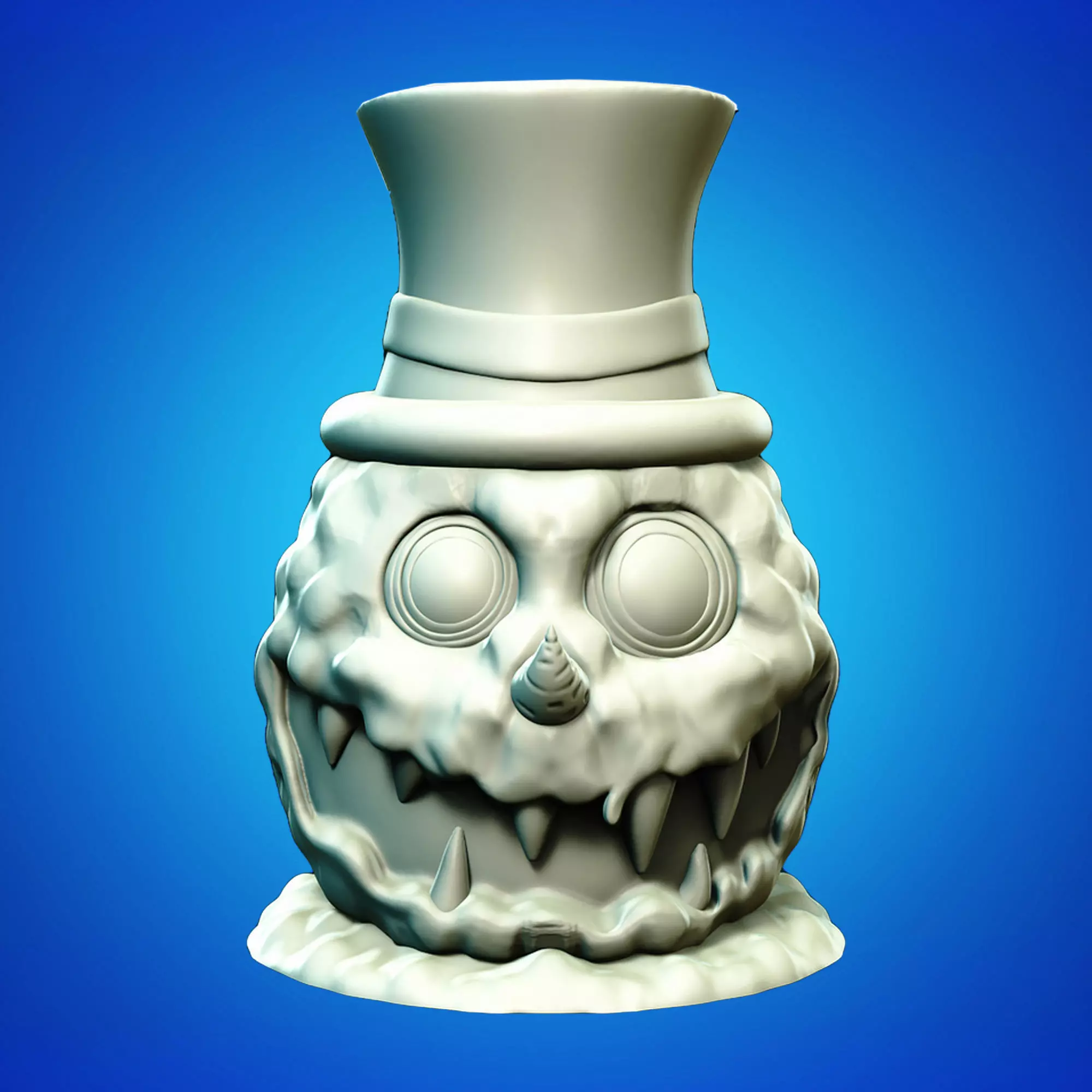 Crooked Snowman Head Jar 3D Printable STL File 3D print model