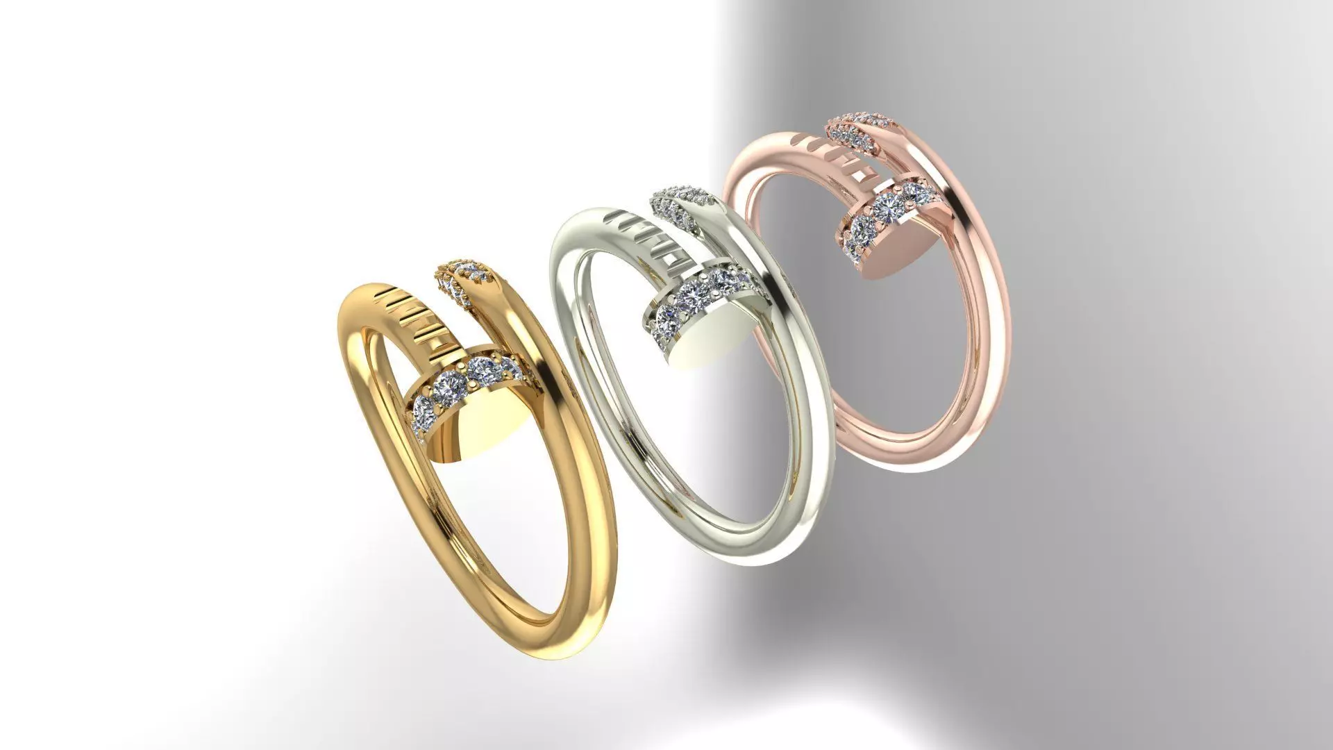 NAIL RING WITH THE STONES 3D print model