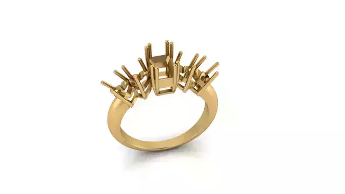 emerald and heart jewelry ring