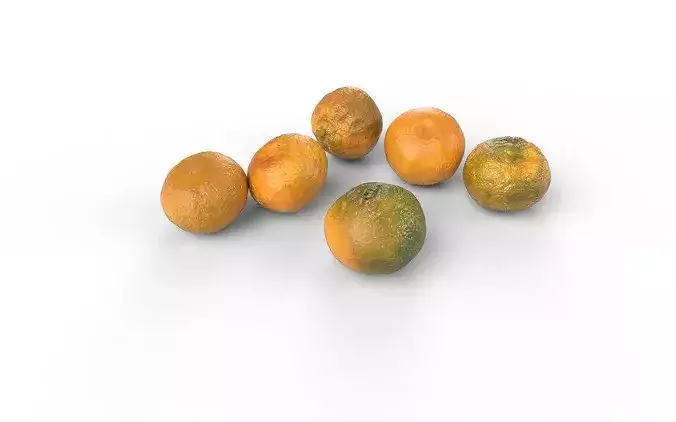 Tangerine Set 01 Low-poly 3D model