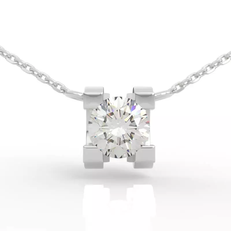Powerful Round Diamond Necklace 3D print model